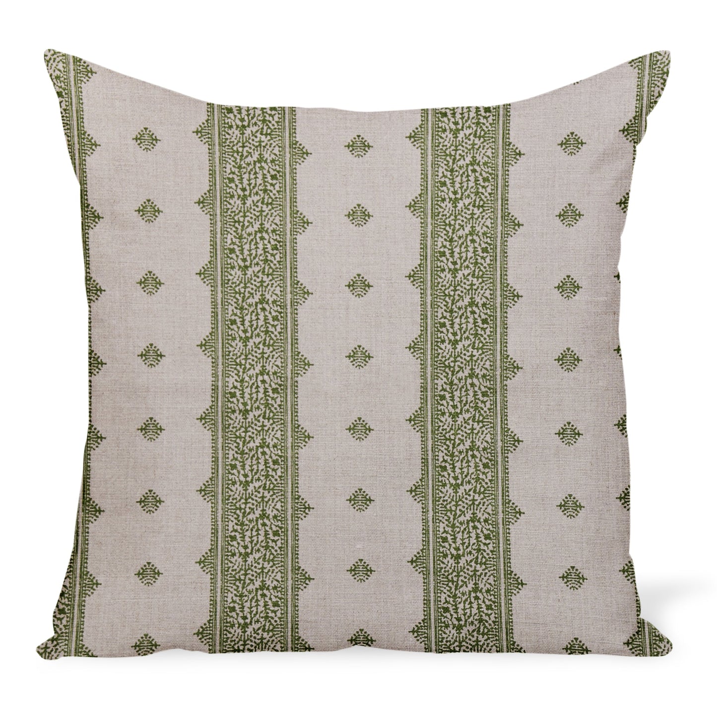Coussin Fez Stripe vert/naturel de Peter Dunham Textiles
