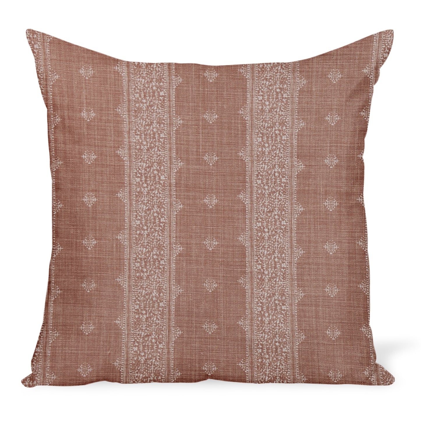 Coussin Fez Stripe en terre cuite de Peter Dunham Textiles