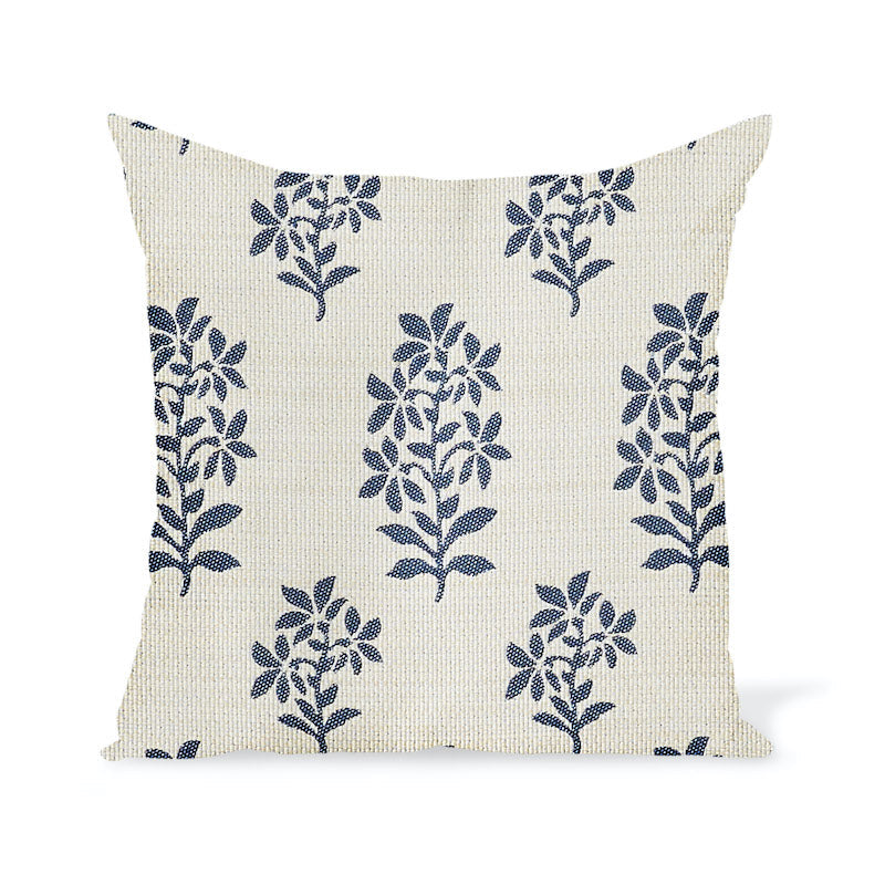 Coussin d'extérieur Peter Dunham Textiles Asha en indigo/blanc
