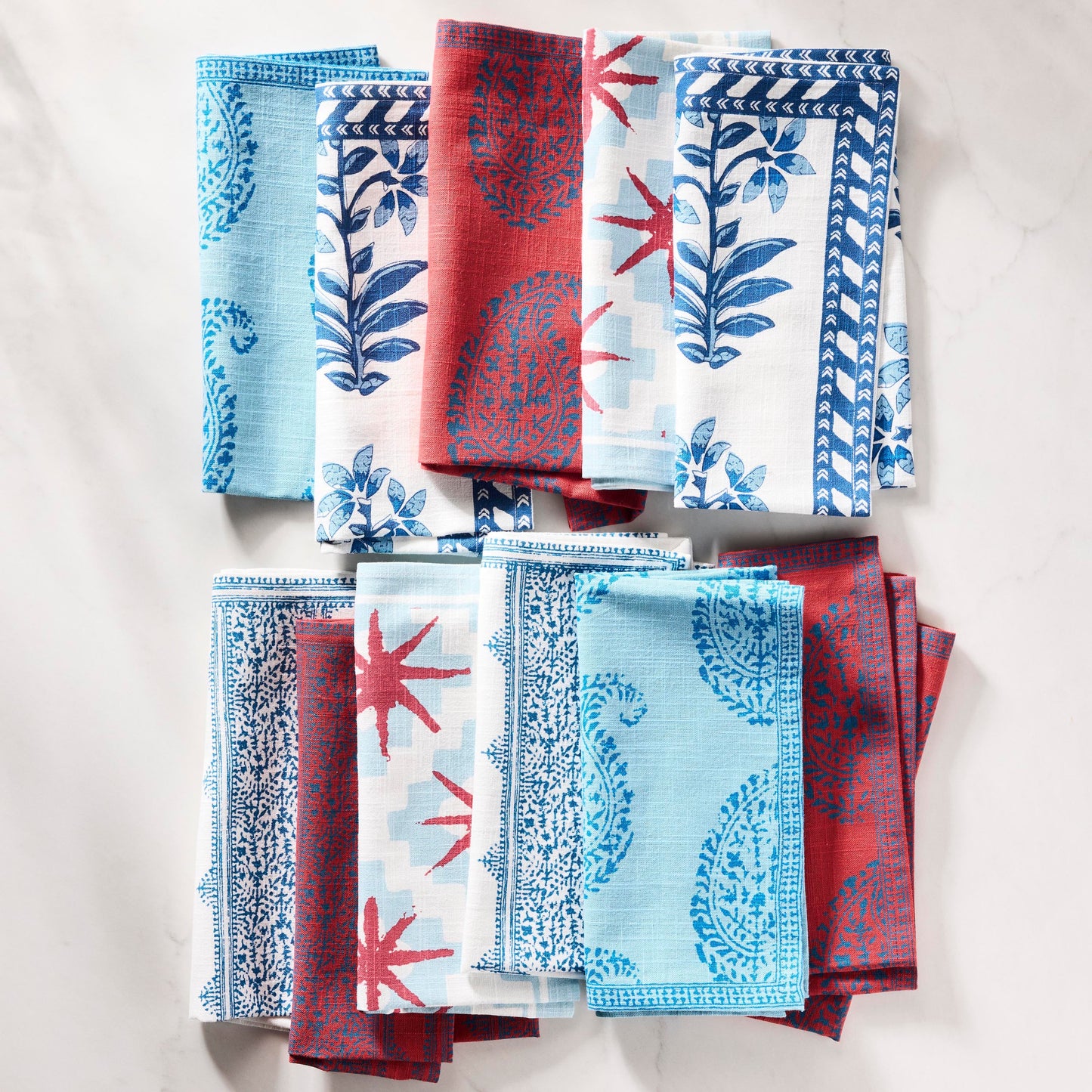 Serviette de table imprimée cachemire bleu cachemire Grace de Peter Dunham + Hudson