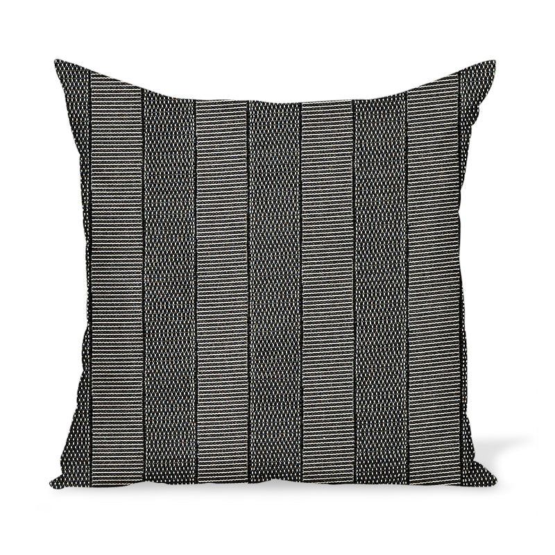 Peter Dunham Textiles Outdoor Asilah en noir sur coussin naturel