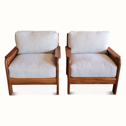 Paire de fauteuils en teck, France, années 1970