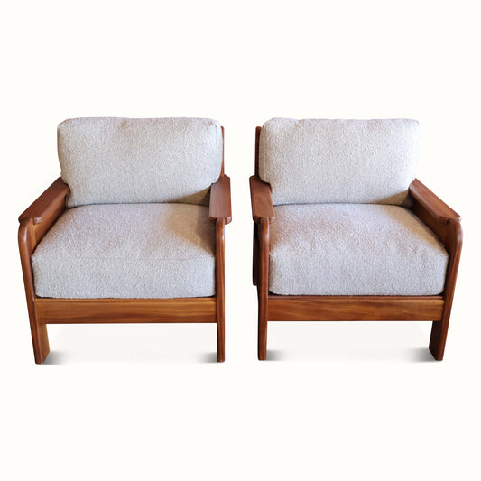 Paire de fauteuils en teck, France, années 1970