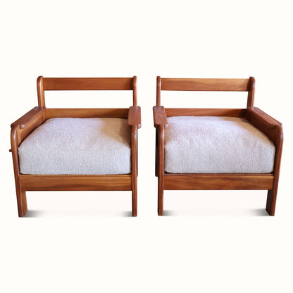 Paire de fauteuils en teck, France, années 1970