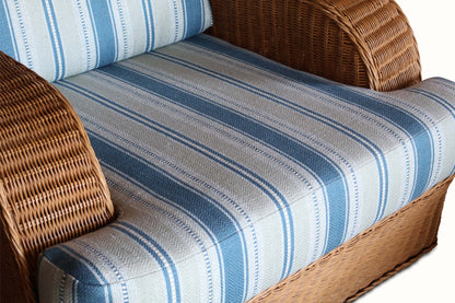 Paire de chaises en osier à rayures Dhurrie